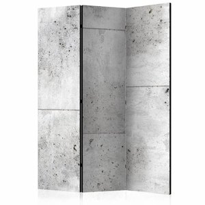 Vouwscherm / Kamerscherm - Muur van Beton 135x172 cm , gemonteerd geleverd  dubbelzijdig geprint