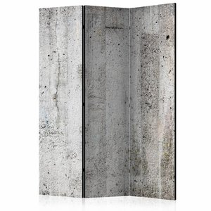 Vouwscherm / Kamerscherm - Grijze wand van beton 135x172 cm , gemonteerd geleverd  dubbelzijdig geprint
