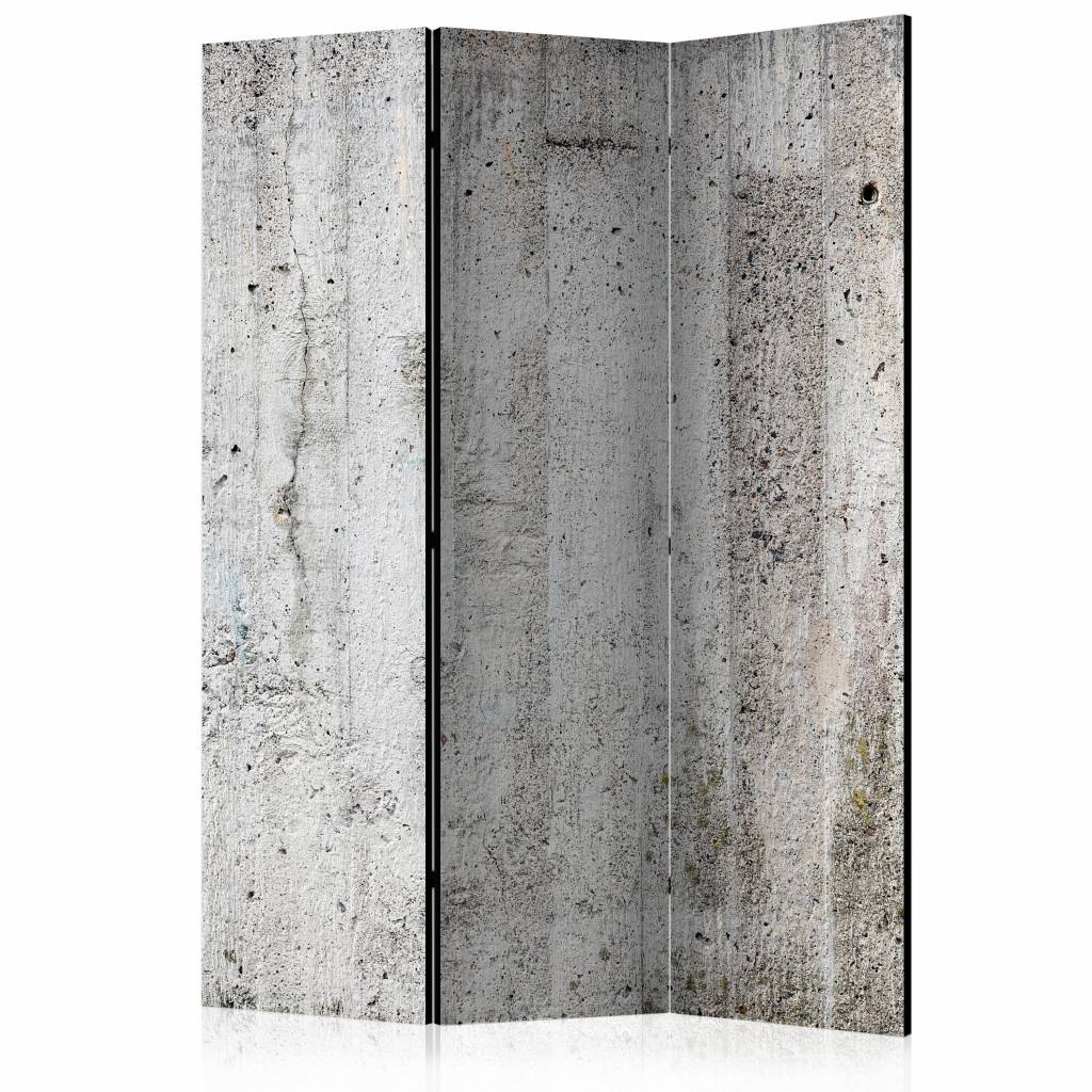 Vouwscherm / Kamerscherm - Grijze wand van beton 135x172 cm , gemonteerd geleverd dubbelzijdig geprint afbeelding