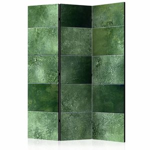 Vouwscherm / Kamerscherm - Groene puzzel 135x172 cm , gemonteerd geleverd  dubbelzijdig geprint