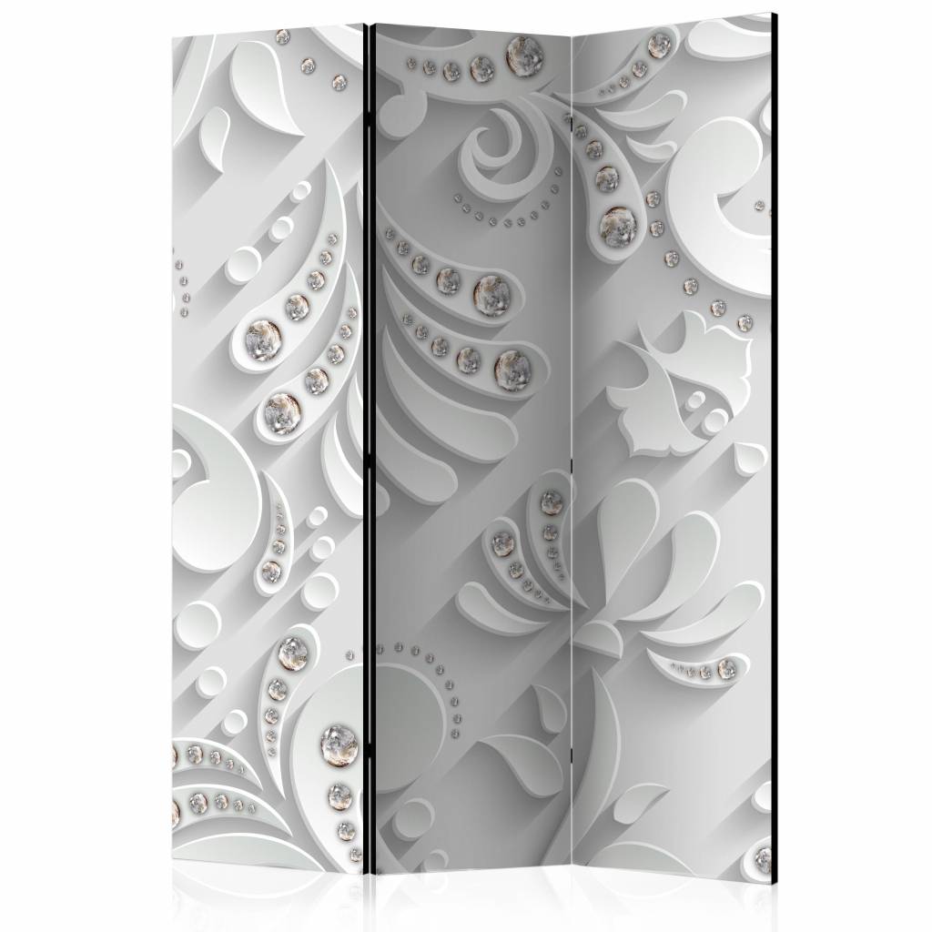 Vouwscherm / Kamerscherm - Bloemen in Kristallen135x172cm, gemonteerd geleverd, dubbelzijdig geprint Vouwscherm / Kamerscherm - Bloemen in Kristallen135x172cm, gemonteerd geleverd, dubbelzijdig geprint