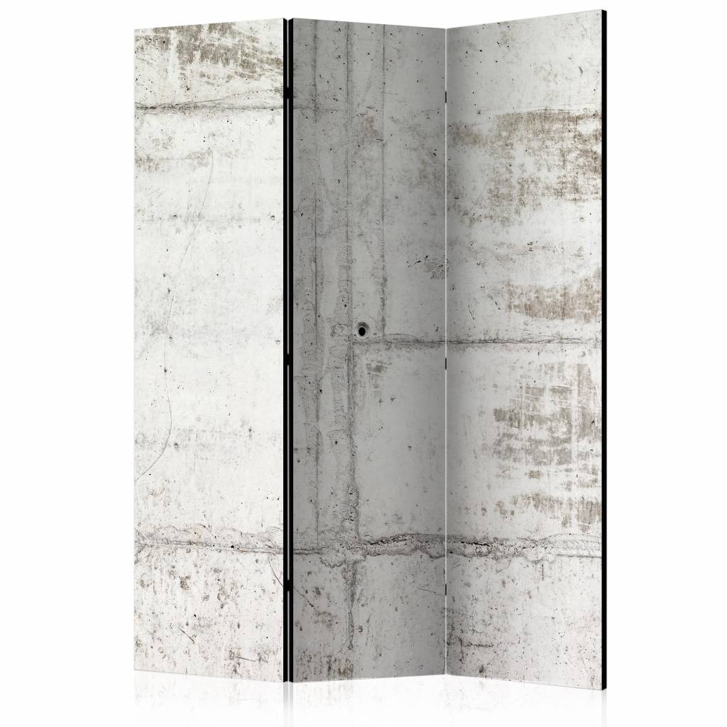 Vouwscherm - Muur van Beton 135x172 cm , gemonteerd geleverd (kamerscherm) dubbelzijdig geprint