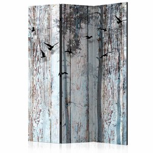 Vouwscherm / Kamerscherm - Rustieke planken  135x172cm, gemonteerd geleverd, dubbelzijdig geprint