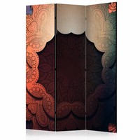 Vouwscherm - Bloemen kraag, rood 135x172cm Vouwscherm - Bloemen kraag, rood 135x172cm