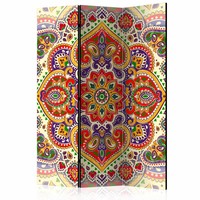 Vouwscherm / Kamerscherm - Gekleurde Mandala 135x172 cm , gemonteerd geleverd dubbelzijdig geprint Vouwscherm / Kamerscherm - Gekleurde Mandala 135x172 cm , gemonteerd geleverd dubbelzijdig geprint