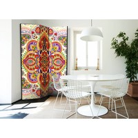 Vouwscherm / Kamerscherm - Gekleurde Mandala 135x172 cm , gemonteerd geleverd dubbelzijdig geprint Vouwscherm / Kamerscherm - Gekleurde Mandala 135x172 cm , gemonteerd geleverd dubbelzijdig geprint