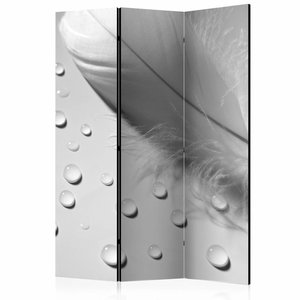 Vouwscherm / Kamerscherm - Witte veer 135x172 cm , gemonteerd geleverd  dubbelzijdig geprint