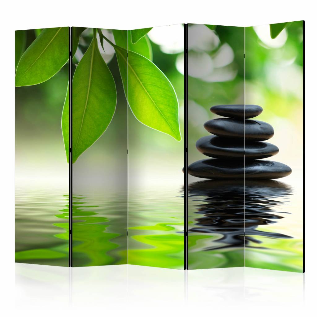 Vouwscherm / Kamerscherm - Zen 225x172cm , gemonteerd geleverd dubbelzijdig geprint afbeelding