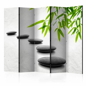 Vouwscherm / Kamerscherm - Zen Stenen 225x172cm , gemonteerd geleverd, dubbelzijdig geprint