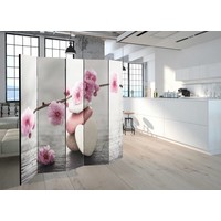 Vouwscherm / Kamerscherm - Zen bloemen 225x172cm , gemonteerd geleverd, dubbelzijdig geprint Vouwscherm / Kamerscherm - Zen bloemen 225x172cm , gemonteerd geleverd, dubbelzijdig geprint