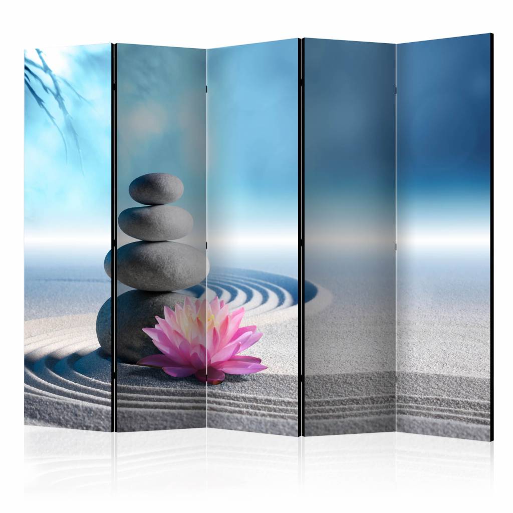 Vouwscherm / Kamerscherm - Zen Garden 225x172cm , gemonteerd geleverd, dubbelzijdig geprint afbeelding