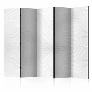 Vouwscherm / Kamerscherm - Witte golven 225x172cm , gemonteerd geleverd, dubbelzijdig geprint