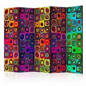 Vouwscherm / Kamerscherm - Kleurrijk abstract 225x172cm  , gemonteerd geleverd, dubbelzijdig geprint Vouwscherm / Kamerscherm - Kleurrijk abstract 225x172cm  , gemonteerd geleverd, dubbelzijdig geprint