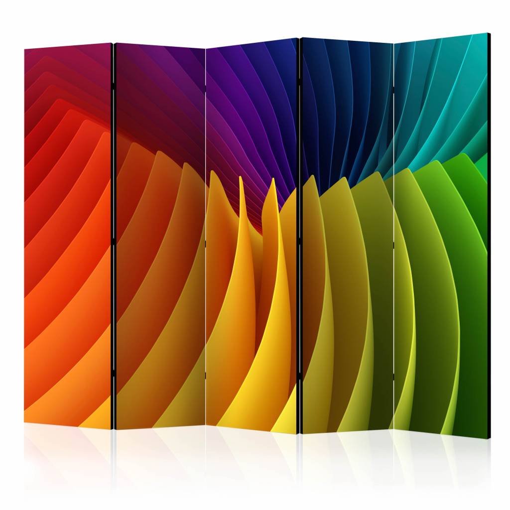Vouwscherm / Kamerscherm - Regenboog 225x172cm , gemonteerd geleverd, dubbelzijdig geprint afbeelding