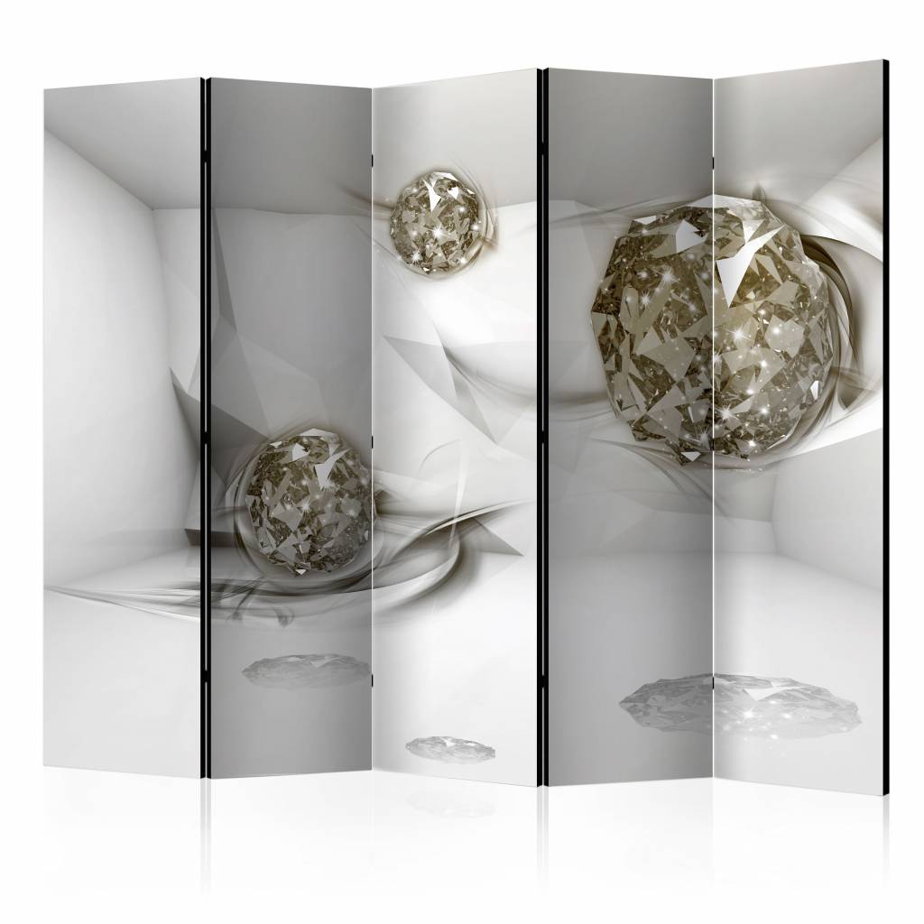Vouwscherm / Kamerscherm - Abstracte diamanten 225x172cm , gemonteerd geleverd, dubbelzijdig geprint afbeelding