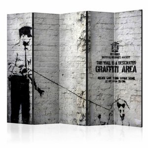 Vouwscherm / Kamerscherm - Graffiti Area, Banksy 225x172cm  , gemonteerd geleverd, dubbelzijdig geprint Vouwscherm / Kamerscherm - Graffiti Area, Banksy 225x172cm  , gemonteerd geleverd, dubbelzijdig geprint