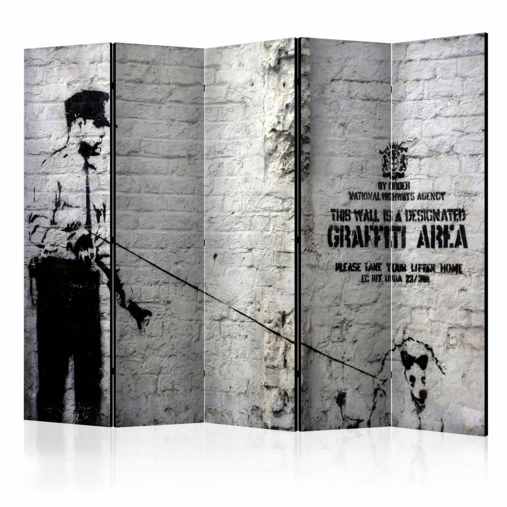 Vouwscherm / Kamerscherm - Graffiti Area, Banksy 225x172cm , gemonteerd geleverd, dubbelzijdig geprint afbeelding