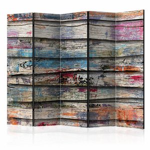 Vouwscherm / Kamerscherm - Kleurrijk woud 225x172cm  , gemonteerd geleverd, dubbelzijdig geprint Vouwscherm / Kamerscherm - Kleurrijk woud 225x172cm  , gemonteerd geleverd, dubbelzijdig geprint