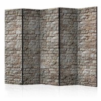 Vouwscherm - Reality, stenen muur 225x172cm  , gemonteerd geleverd, dubbelzijdig geprint (kamerscherm)