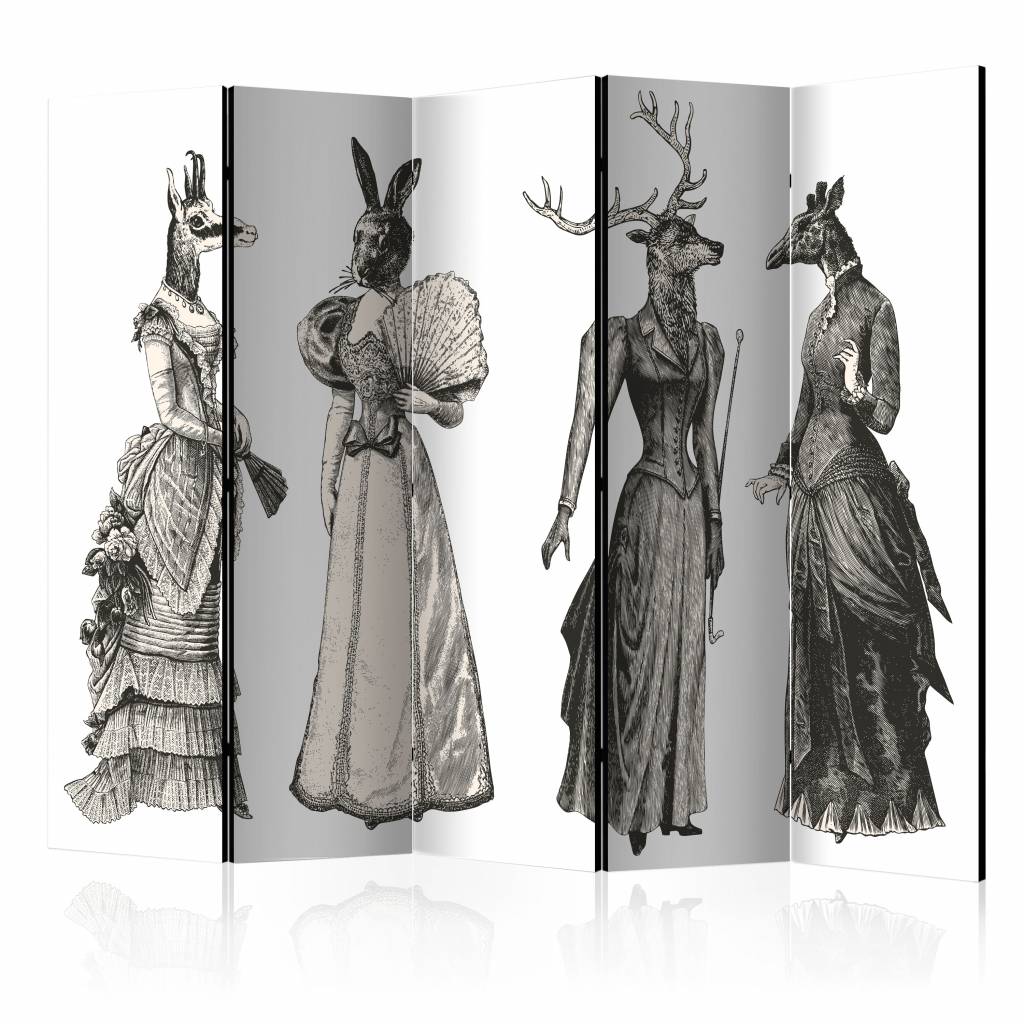 Vouwscherm / Kamerscherm - Nette dierentuin, mode 225x172cm , gemonteerd geleverd, dubbelzijdig geprint afbeelding