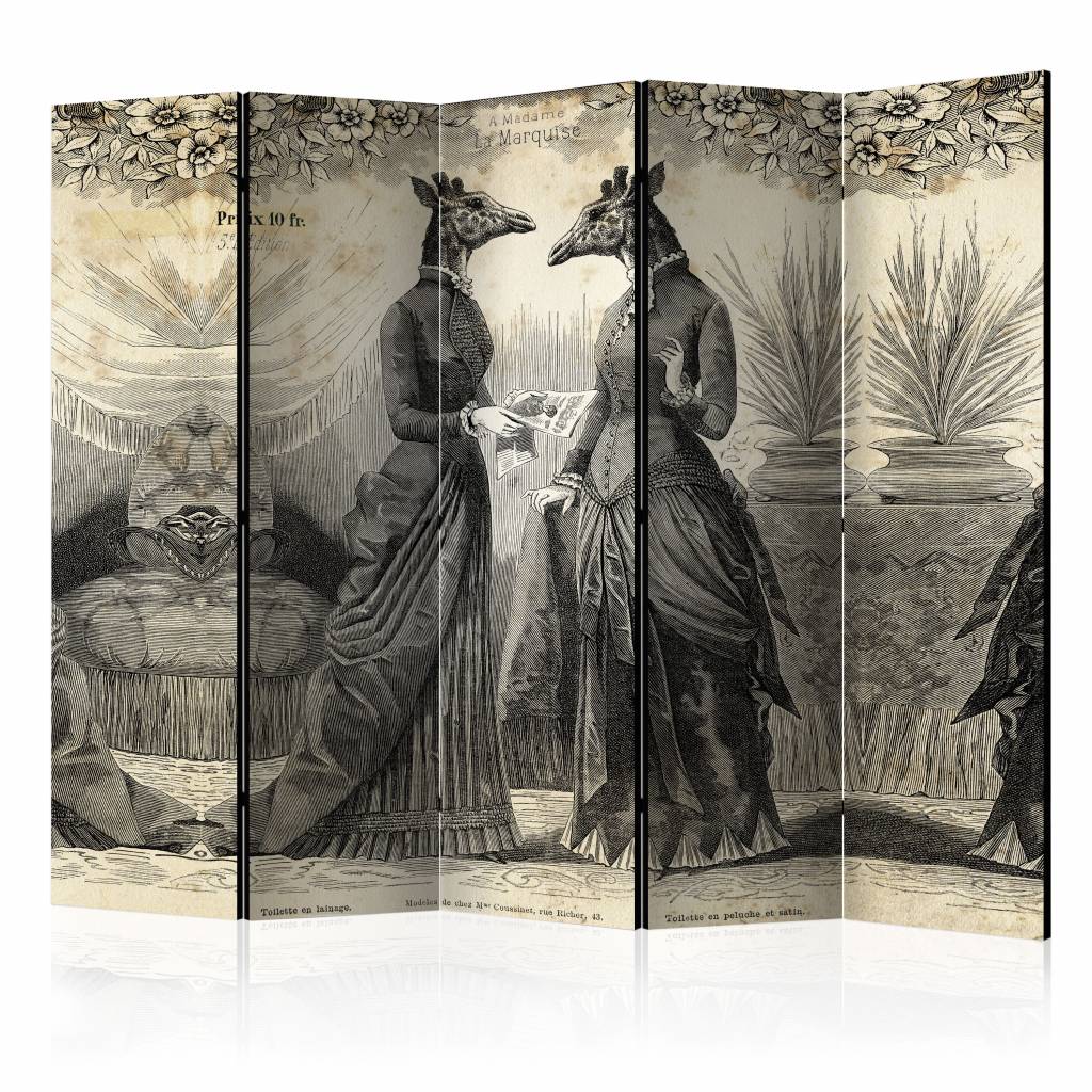 Vouwscherm / Kamerscherm - Gesprekken 225x172cm , gemonteerd geleverd, dubbelzijdig geprint afbeelding
