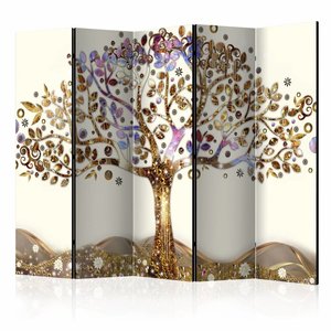 Vouwscherm / Kamerscherm - Gouden boom  225x172cm  , gemonteerd geleverd, dubbelzijdig geprint