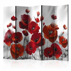 Vouwscherm / Kamerscherm - Klaprozen  225x172cm  , gemonteerd geleverd, dubbelzijdig geprint Vouwscherm / Kamerscherm - Klaprozen  225x172cm  , gemonteerd geleverd, dubbelzijdig geprint