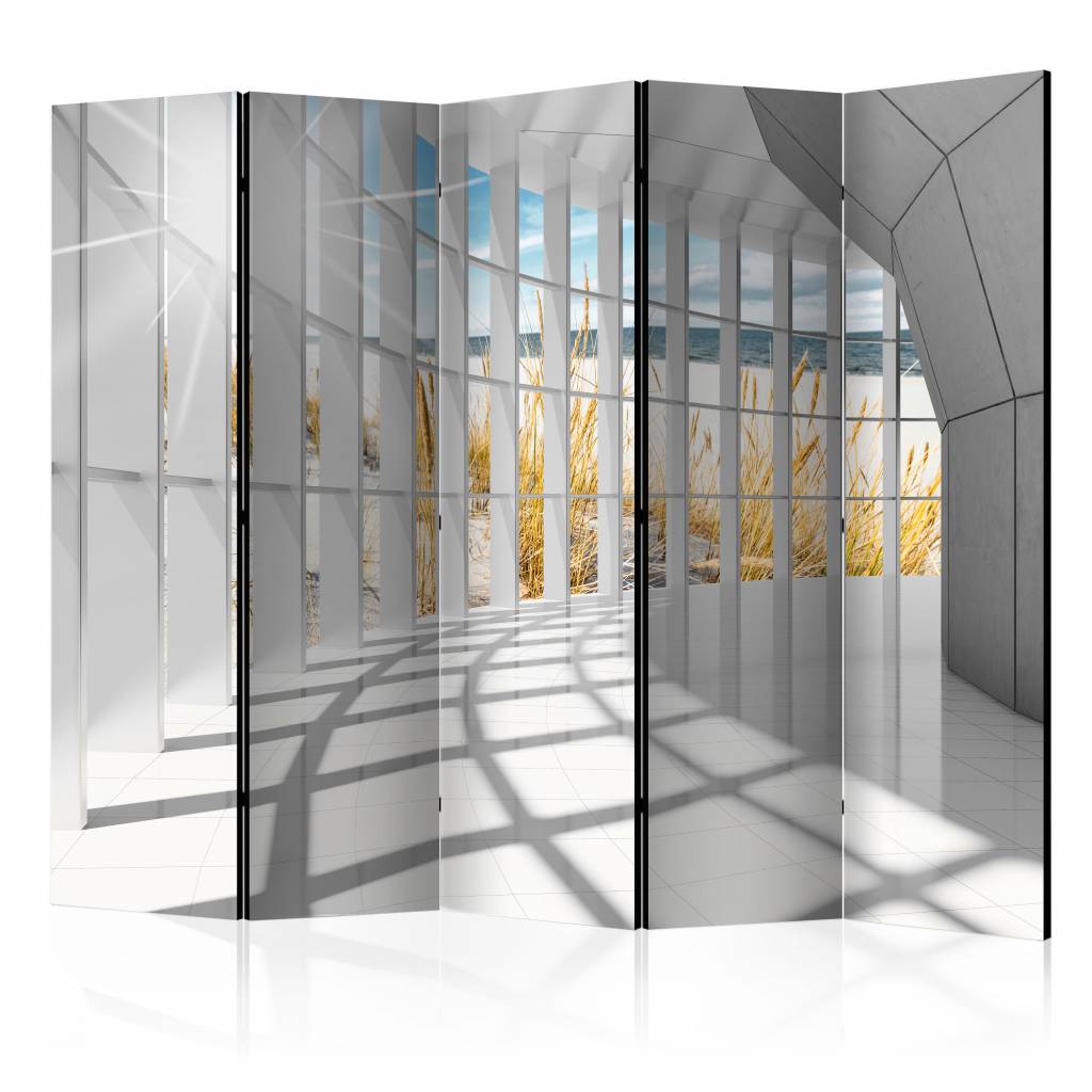 Vouwscherm / Kamerscherm - Zeezicht 225x172cm , gemonteerd geleverd, dubbelzijdig geprint afbeelding