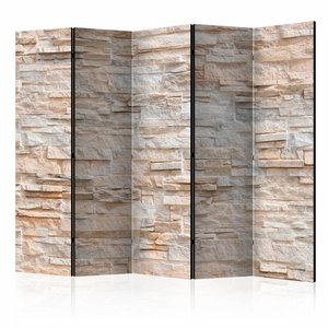 Vouwscherm / Kamerscherm - Stenen muur  225x172cm  , gemonteerd geleverd, dubbelzijdig geprint