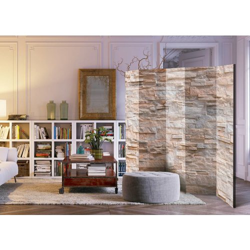 Vouwscherm / Kamerscherm - Stenen muur  225x172cm  , gemonteerd geleverd, dubbelzijdig geprint Vouwscherm / Kamerscherm - Stenen muur  225x172cm  , gemonteerd geleverd, dubbelzijdig geprint