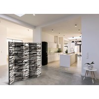 Vouwscherm / Kamerscherm - Stenen muur 225x172cm , gemonteerd geleverd, dubbelzijdig geprint Vouwscherm / Kamerscherm - Stenen muur 225x172cm , gemonteerd geleverd, dubbelzijdig geprint