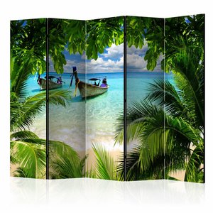 Vouwscherm / Kamerscherm - Tropisch paradijs 225x172cm  , gemonteerd geleverd, dubbelzijdig geprint Vouwscherm / Kamerscherm - Tropisch paradijs 225x172cm  , gemonteerd geleverd, dubbelzijdig geprint