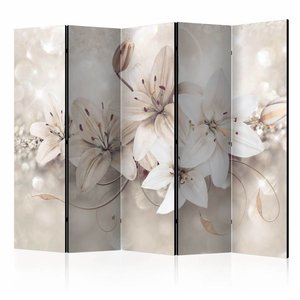Vouwscherm / Kamerscherm - Diamanten lelies 225x172cm  , gemonteerd geleverd, dubbelzijdig geprint