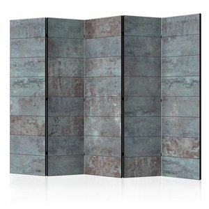 Vouwscherm / Kamerscherm - Turquoise Beton 225x172cm  , gemonteerd geleverd, dubbelzijdig geprint Vouwscherm / Kamerscherm - Turquoise Beton 225x172cm  , gemonteerd geleverd, dubbelzijdig geprint