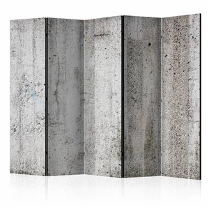 Vouwscherm / Kamerscherm - Grijze muur 225x172cm  , gemonteerd geleverd, dubbelzijdig geprint