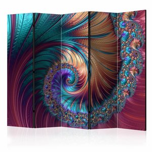 Vouwscherm / Kamerscherm - Pauwenstaart 225x172cm, gemonteerd geleverd, dubbelzijdig geprint