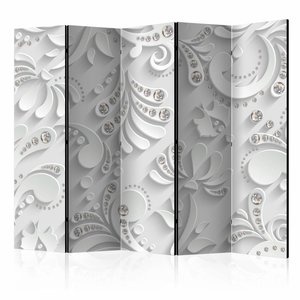 Vouwscherm / Kamerscherm - Bloemen in Kristallen 225x172cm, gemonteerd geleverd, dubbelzijdig geprint
