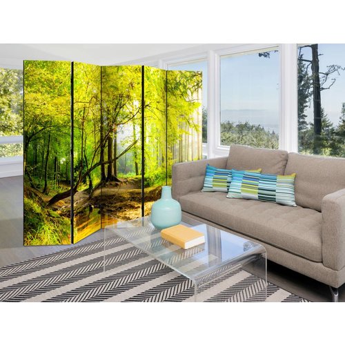 Vouwscherm / Kamerscherm - Bos 225x172cm, gemonteerd geleverd, dubbelzijdig geprint Vouwscherm / Kamerscherm - Bos 225x172cm, gemonteerd geleverd, dubbelzijdig geprint