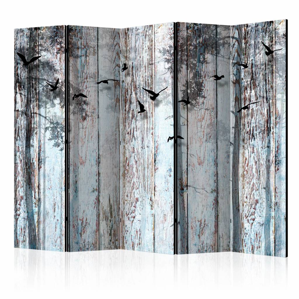 Vouwscherm / Kamerscherm - Rustieke planken 225x172cm, gemonteerd geleverd, dubbelzijdig geprint afbeelding