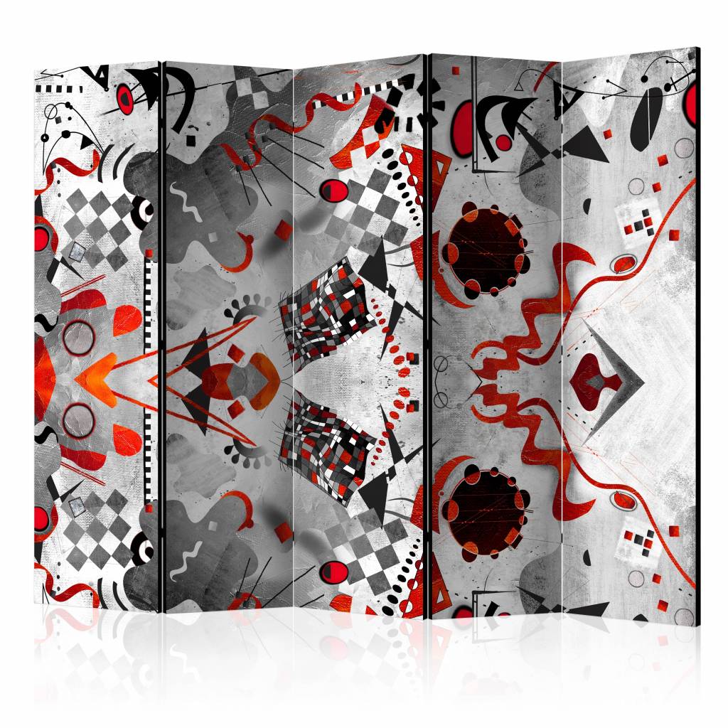 Vouwscherm / Kamerscherm - Geometrische kosmos 225x172cm, gemonteerd geleverd, dubbelzijdig geprint afbeelding