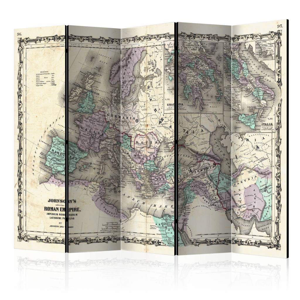 Vouwscherm / Kamerscherm - Johnson&apos;s Romeinse keizerrijk 225x172cm , gemonteerd geleverd, dubbelzijdig geprint afbeelding