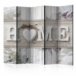 Vouwscherm / Kamerscherm - Opschrift Home 225x172cm  , gemonteerd geleverd, dubbelzijdig geprint