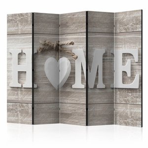Vouwscherm / Kamerscherm - Home en hart 225x172cm  , gemonteerd geleverd, dubbelzijdig geprint