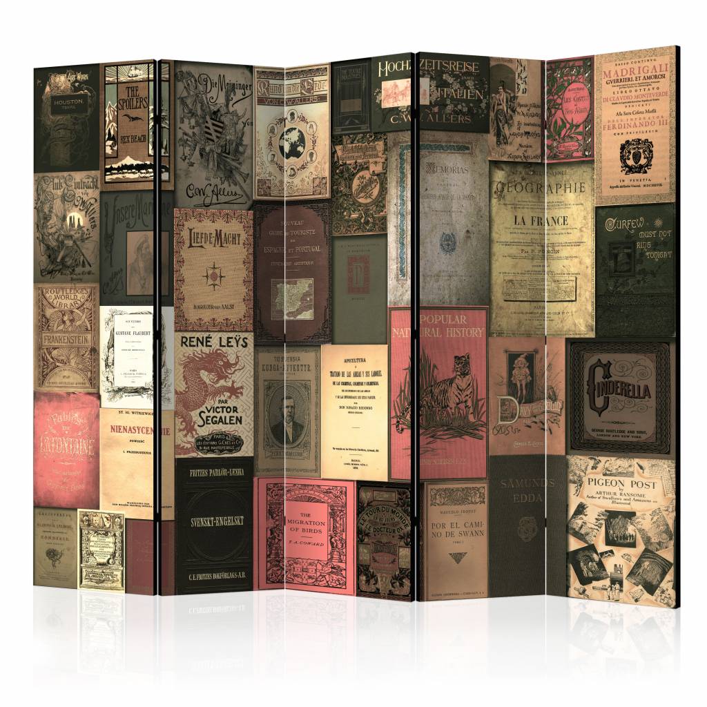 Vouwscherm / Kamerscherm - Bibliotheek 225x172cm , gemonteerd geleverd, dubbelzijdig geprint afbeelding