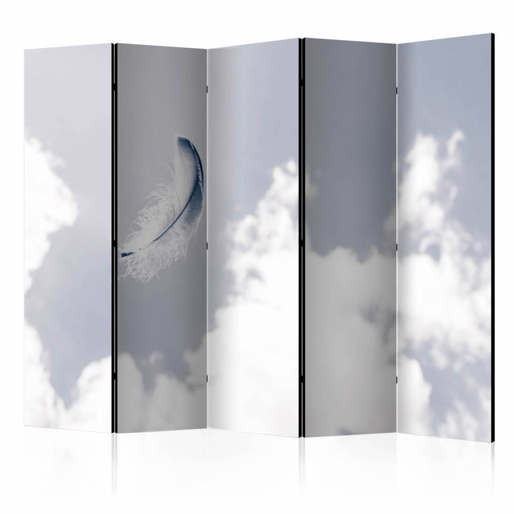 Vouwscherm / Kamerscherm - Veer in de lucht 225x172cm , gemonteerd geleverd, dubbelzijdig geprint afbeelding