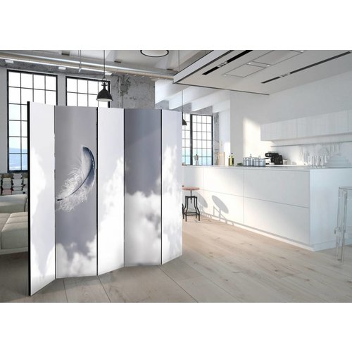 Vouwscherm / Kamerscherm - Veer in de lucht 225x172cm  , gemonteerd geleverd, dubbelzijdig geprint