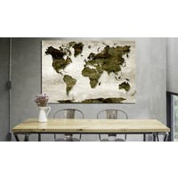 Afbeelding op kurk - Green Planet , wereldkaart Afbeelding op kurk - Green Planet , wereldkaart