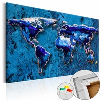 Afbeelding op kurk - Blauwe Onderdompeling , wereldkaart, 3 Maten, 1luik Afbeelding op kurk - Blauwe Onderdompeling , wereldkaart, 3 Maten, 1luik