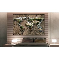 Afbeelding op kurk - Wild World , wereldkaart, Bruin, 3 Maten, 1luik Afbeelding op kurk - Wild World , wereldkaart, Bruin, 3 Maten, 1luik