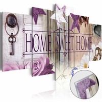 Afbeelding op acrylglas - Home sweet home II, Paars, 2 Maten, 5luik Afbeelding op acrylglas - Home sweet home II, Paars, 2 Maten, 5luik